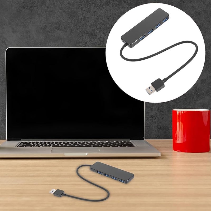 USB 3 0 Hub 4 Ports Portable Data Splitter Expansion Adapter For Laptop PC Black 25Cm Cable - Image 4